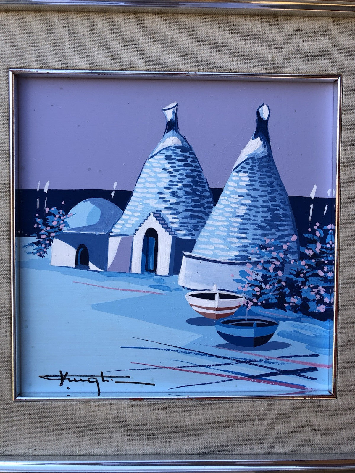 Quadro -Case Mediterranee- dipinto a olio