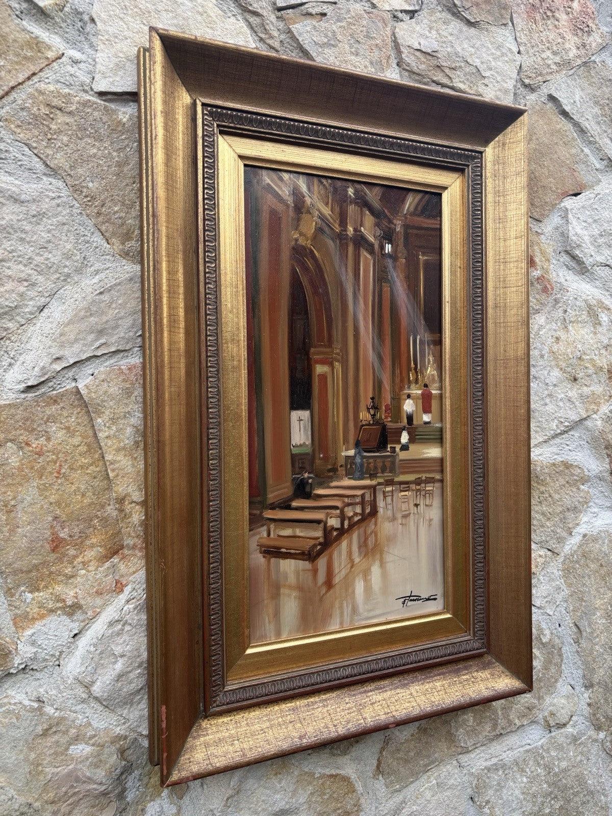 Quadro -Interno Di Chiesa- Francesco Tammaro dipinto a olio
