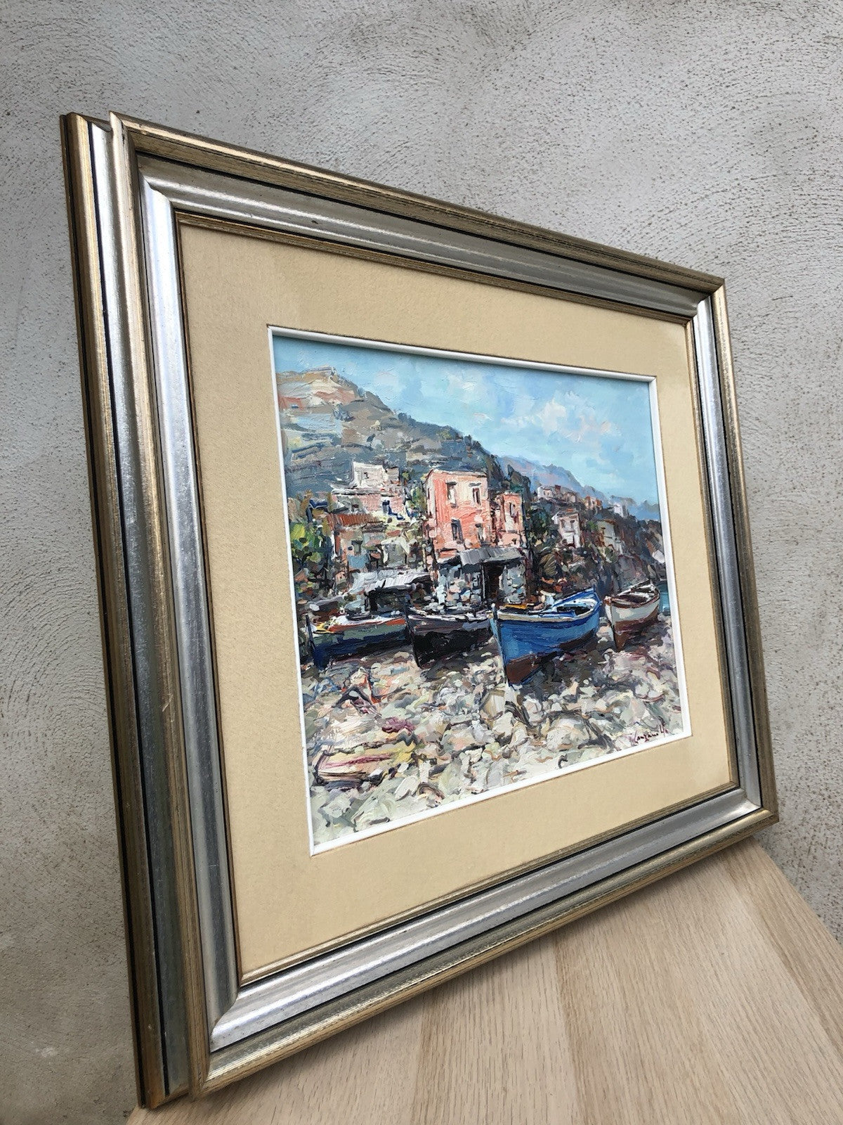 Quadro -Barche A Riposo- dipinto a olio su tela