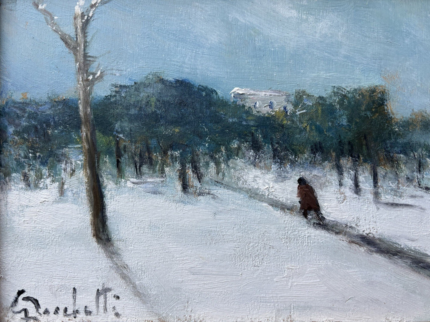 Quadro -Paesaggio Innevato- Gaetano Bocchetti dipinto a olio