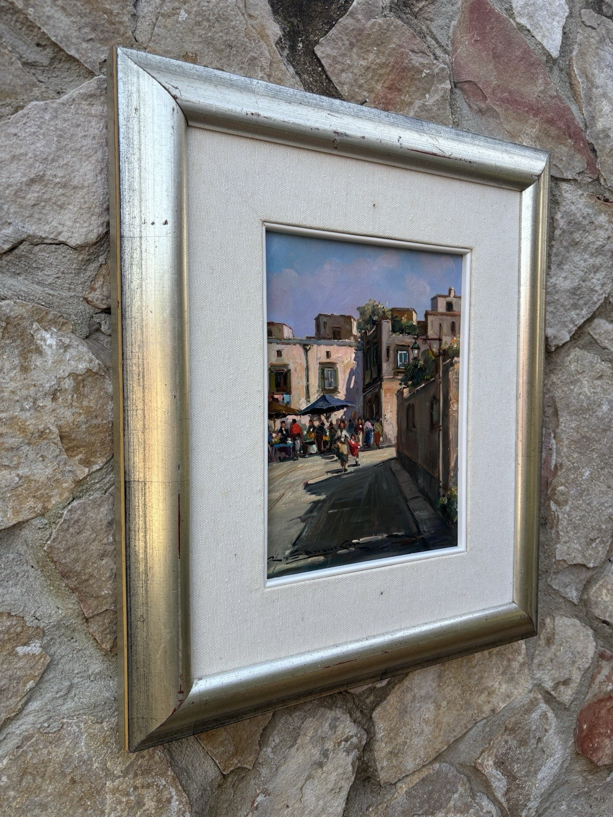 Quadro -Paesaggio Urbano- Renato Sassone Corsi dipinto a olio