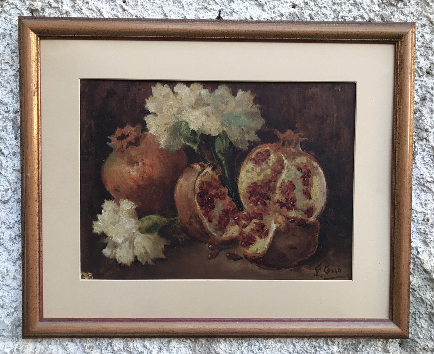 Quadro dipinto antico -Natura Morta- Giuseppe Alberto Cocco