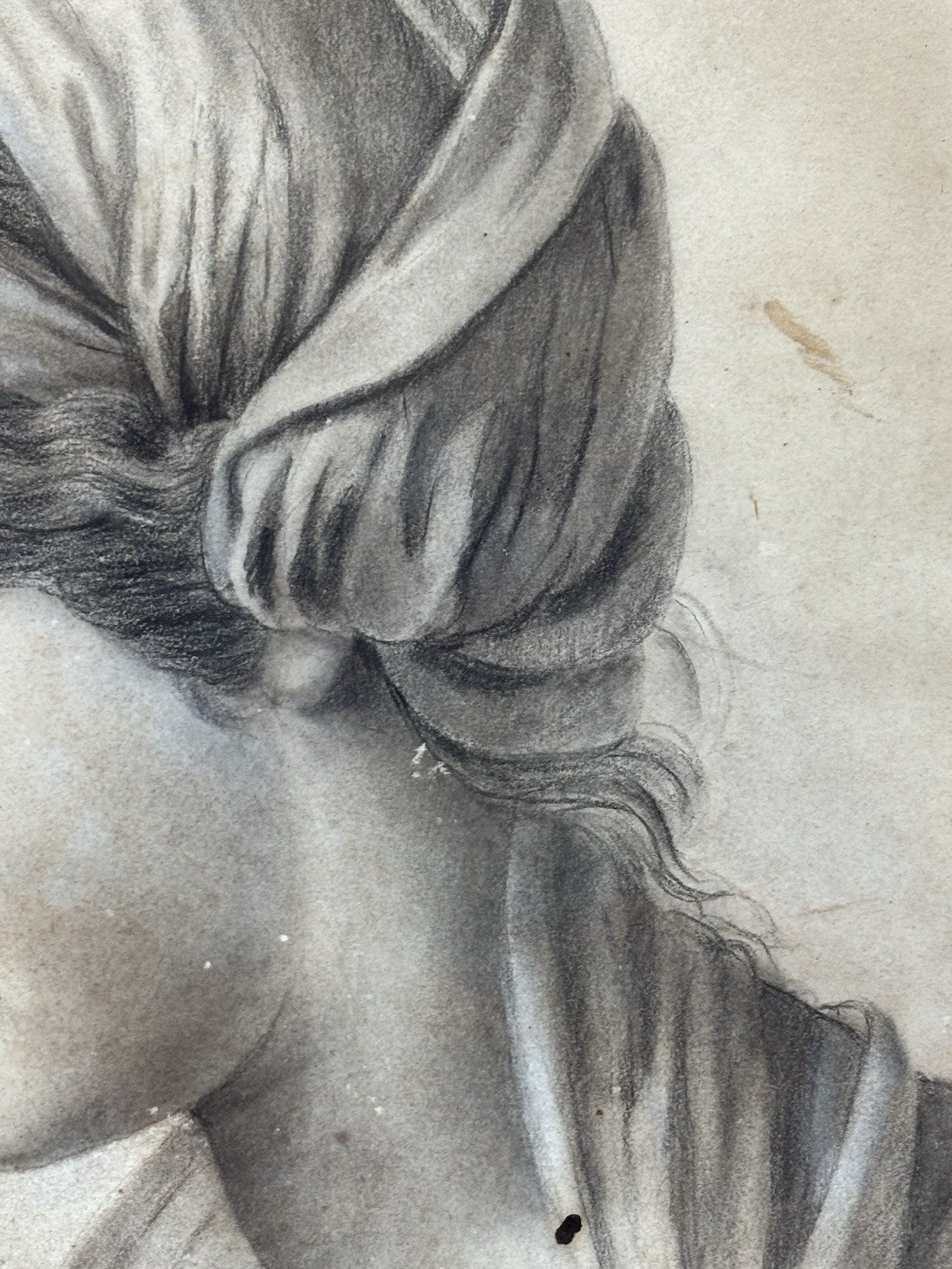 Quadro antico -Profilo Di Donna- disegno su carta