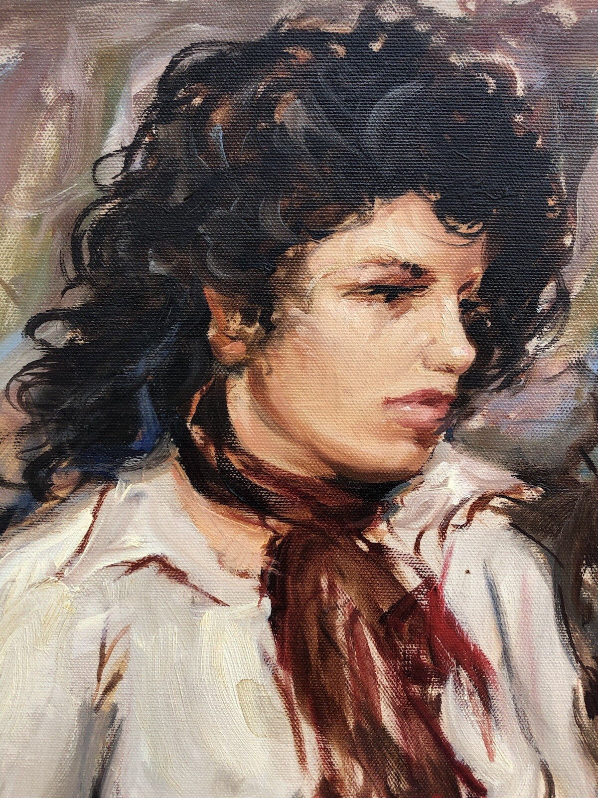Quadro vintage -Figura Donna- dipinto a olio su tela