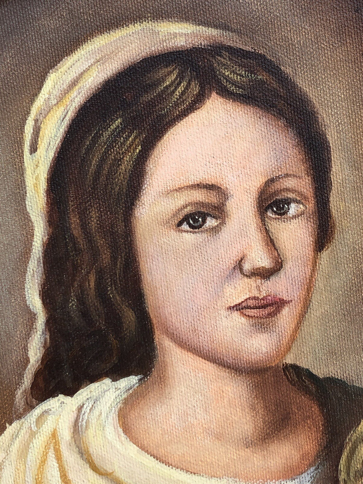 Quadro vintage -Madonna Del Rosario- dipinto a olio