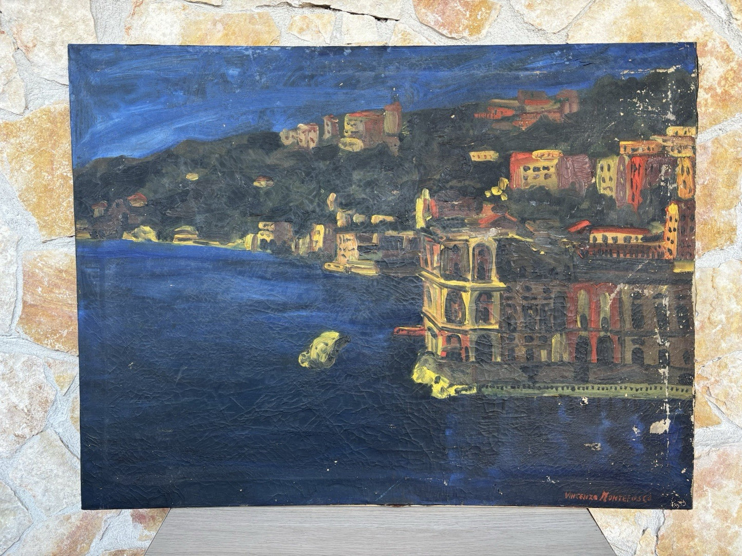 Quadro -Palazzo Donn’Anna- Vincenzo Montefusco dipinto a olio su tela