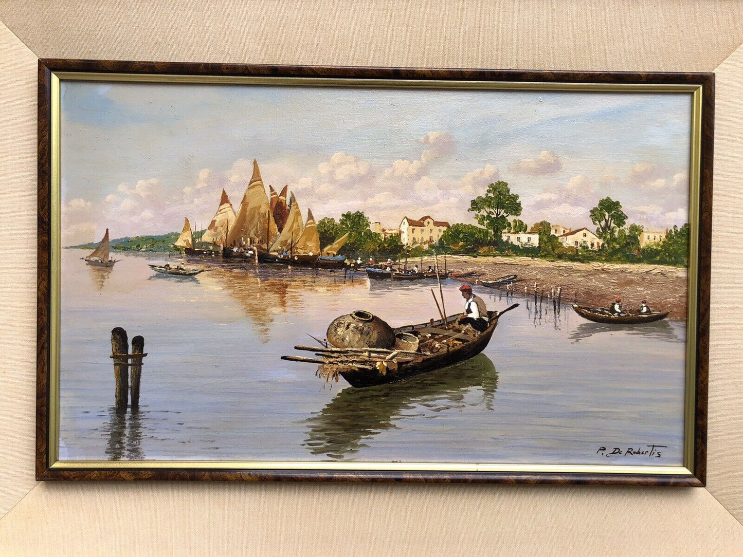 Quadro vintage -Marina- dipinto a olio su tela