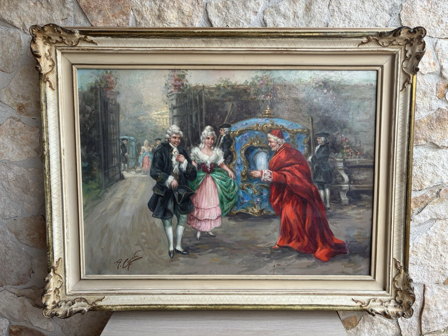 Quadro -Figure Di Nobili- Roberto Cajati dipinto a olio su tela