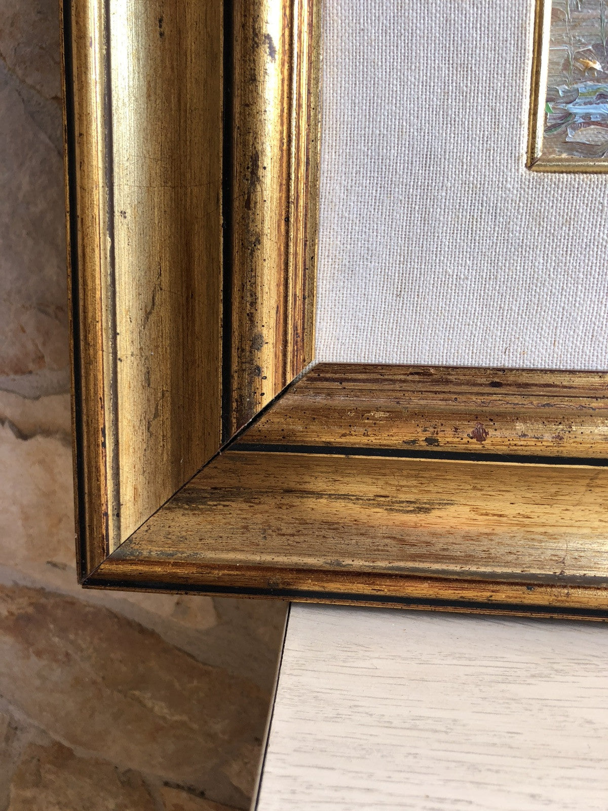 Quadro -Paesaggio Con Ruscello- dipinto a olio su tela