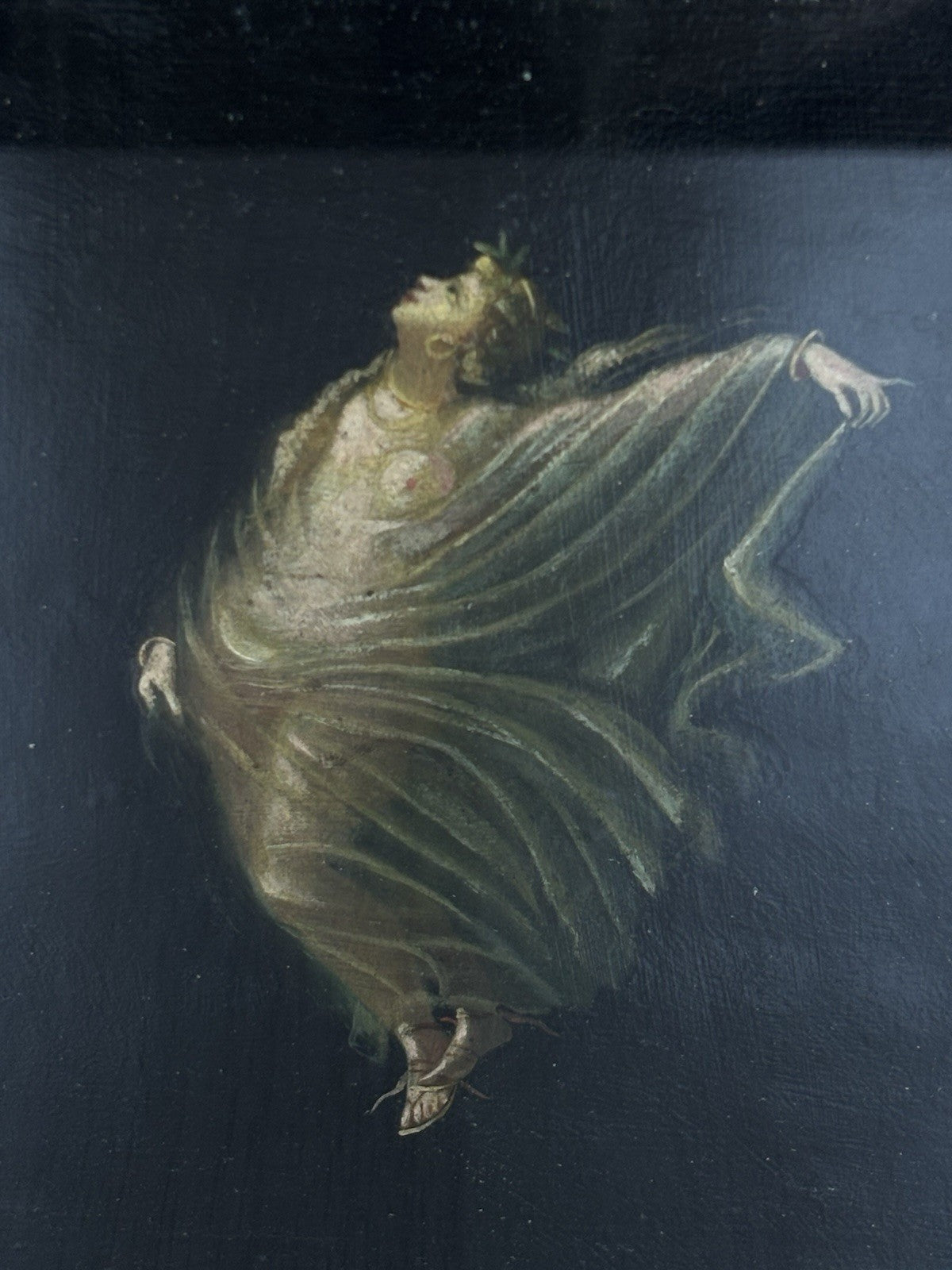 Quadro antico -Figure- stile pompeiano dipinto a olio