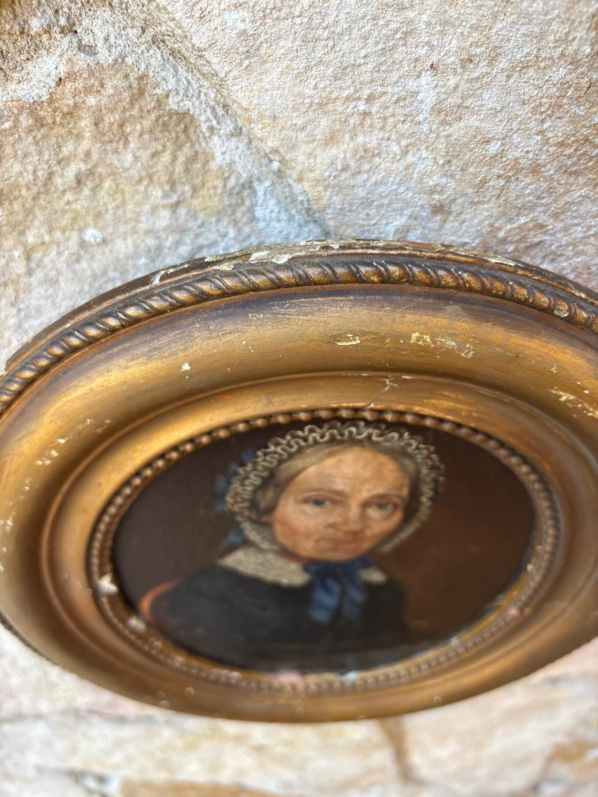 Quadro antico -Figura Di Donna Anziana- dipinto a olio