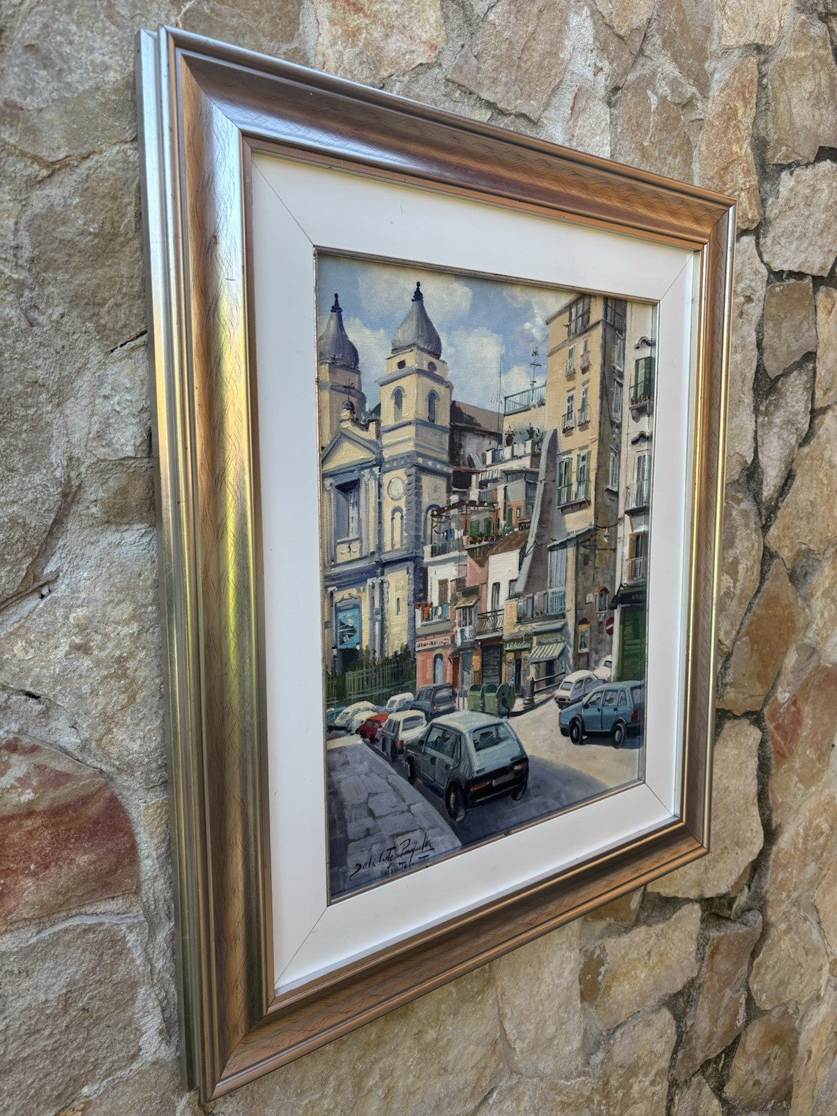 Quadro -Napoli, Montesanto- dipinto a olio su tela