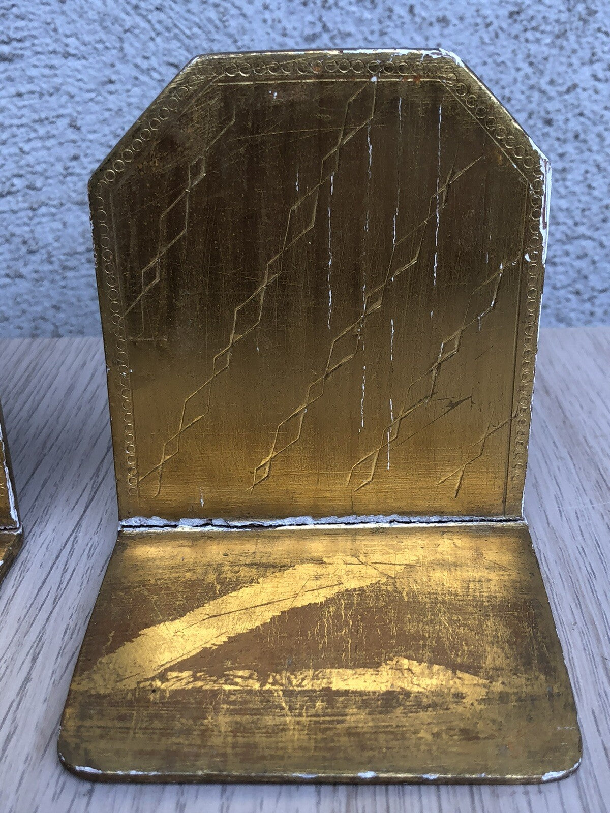 Coppia Di Fermalibri In Legno Stile Fiorentino