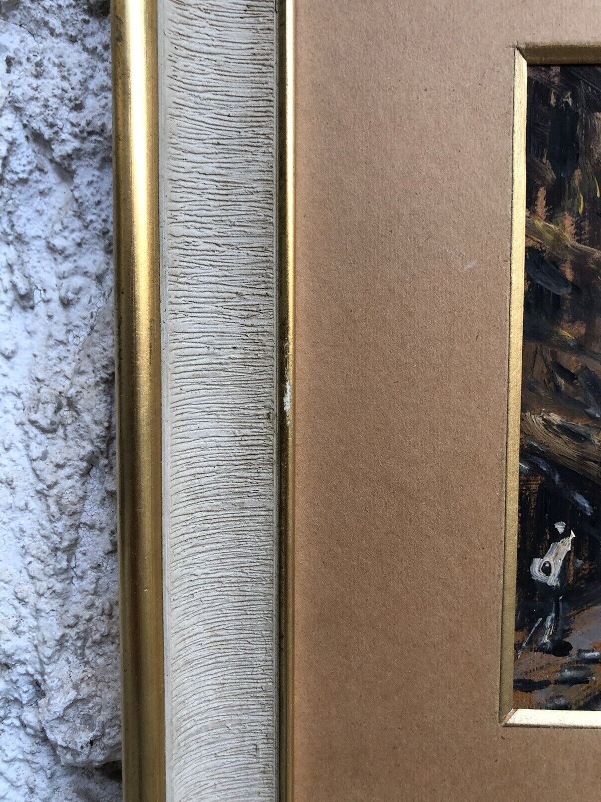 Quadro vintage -Strada Con Figure- dipinto a olio