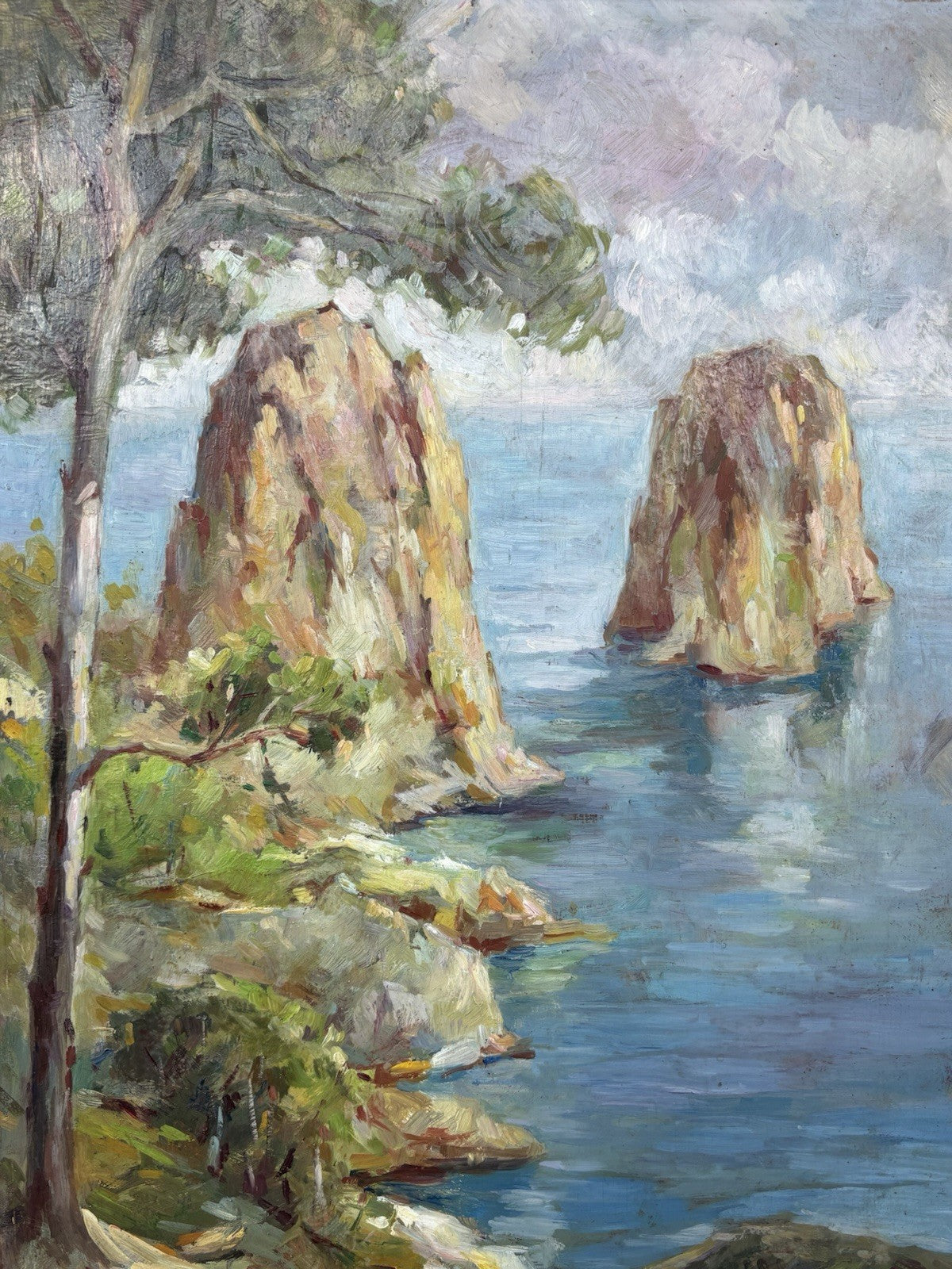 Quadro -Capri- dipinto a olio su tavoletta