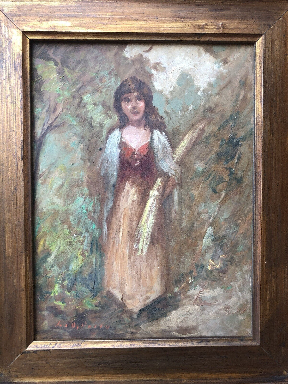 Quadro vintage -Contadina- dipinto a olio