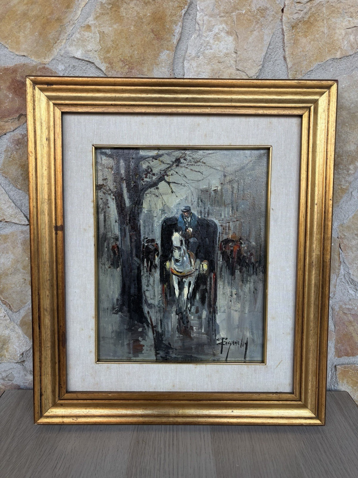 Quadro -Carrozzella- Ciro Canzanella dipinto a olio su tela