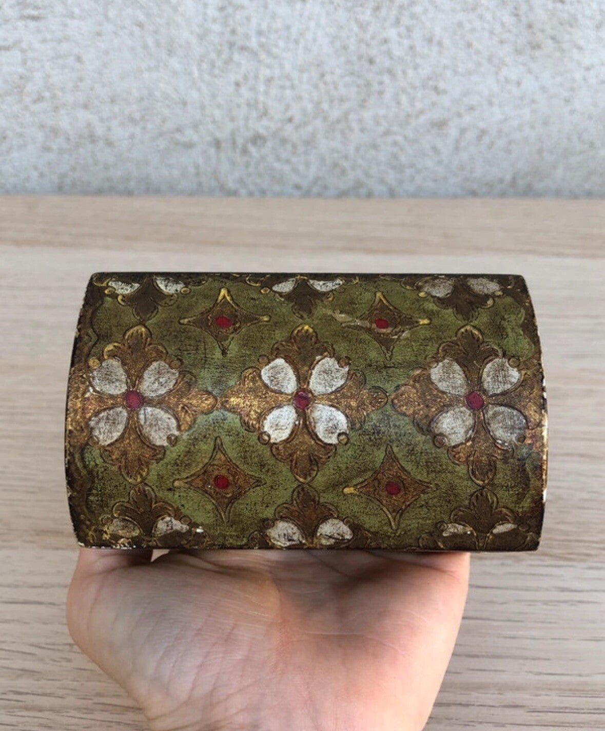 Scatola Portagioie Vintage In Legno Stile Fiorentino