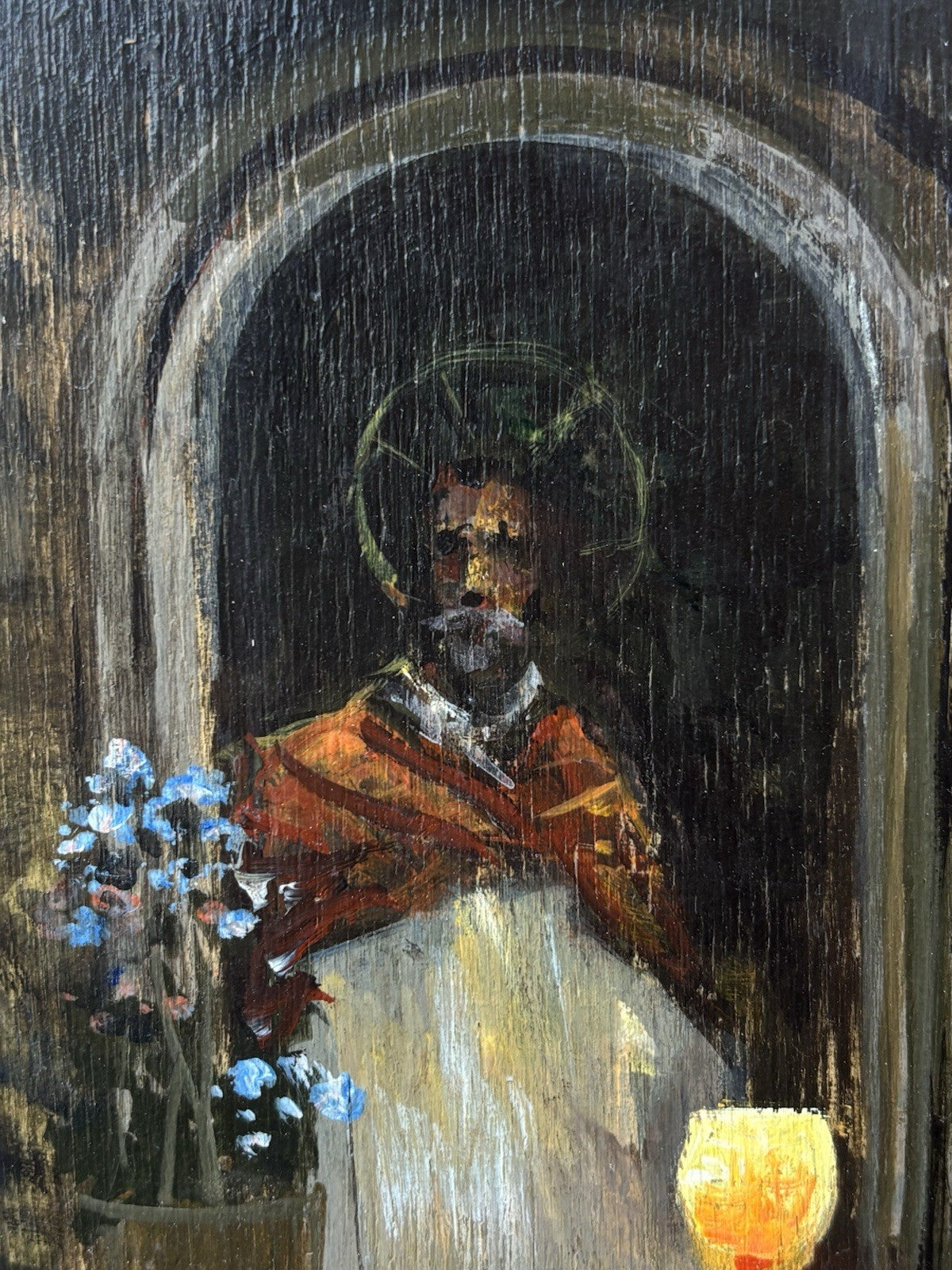 Quadro -O’Santo- Raimondo Roberti- dipinto a olio su tavola