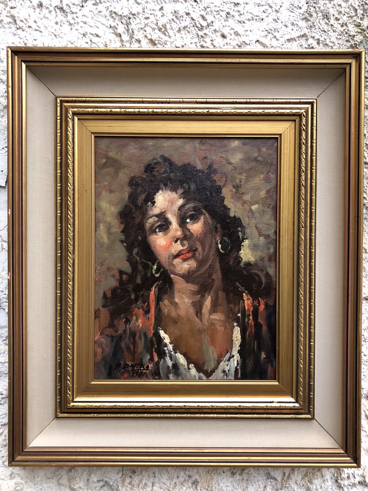 Quadro vintage -Figura Donna- dipinto a olio su tela