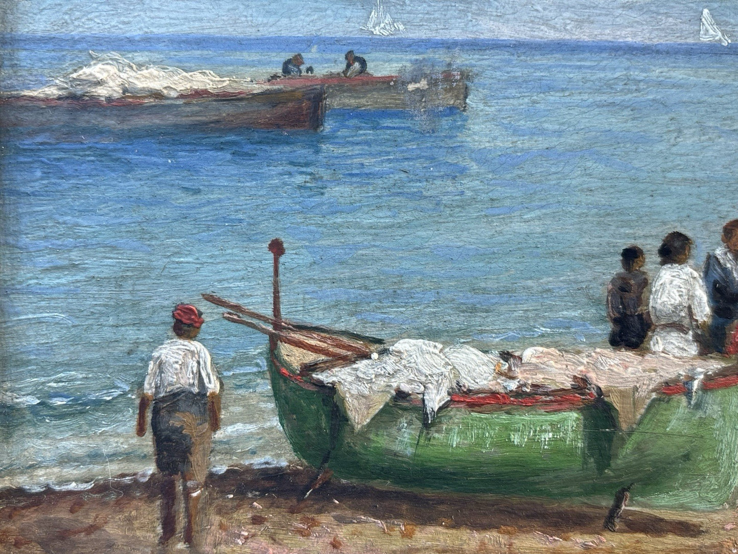 Coppia quadri miniature -Marine- Luca Papaluca- dipinti a olio su tavoletta