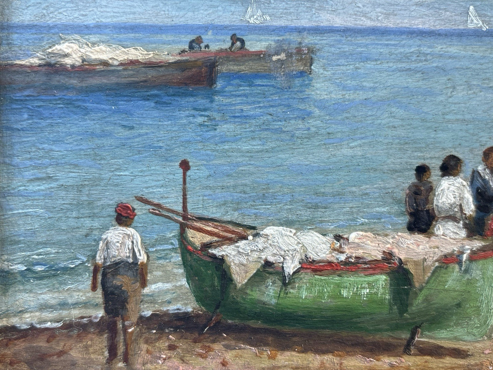 Coppia quadri miniature -Marine- Luca Papaluca- dipinti a olio su tavoletta