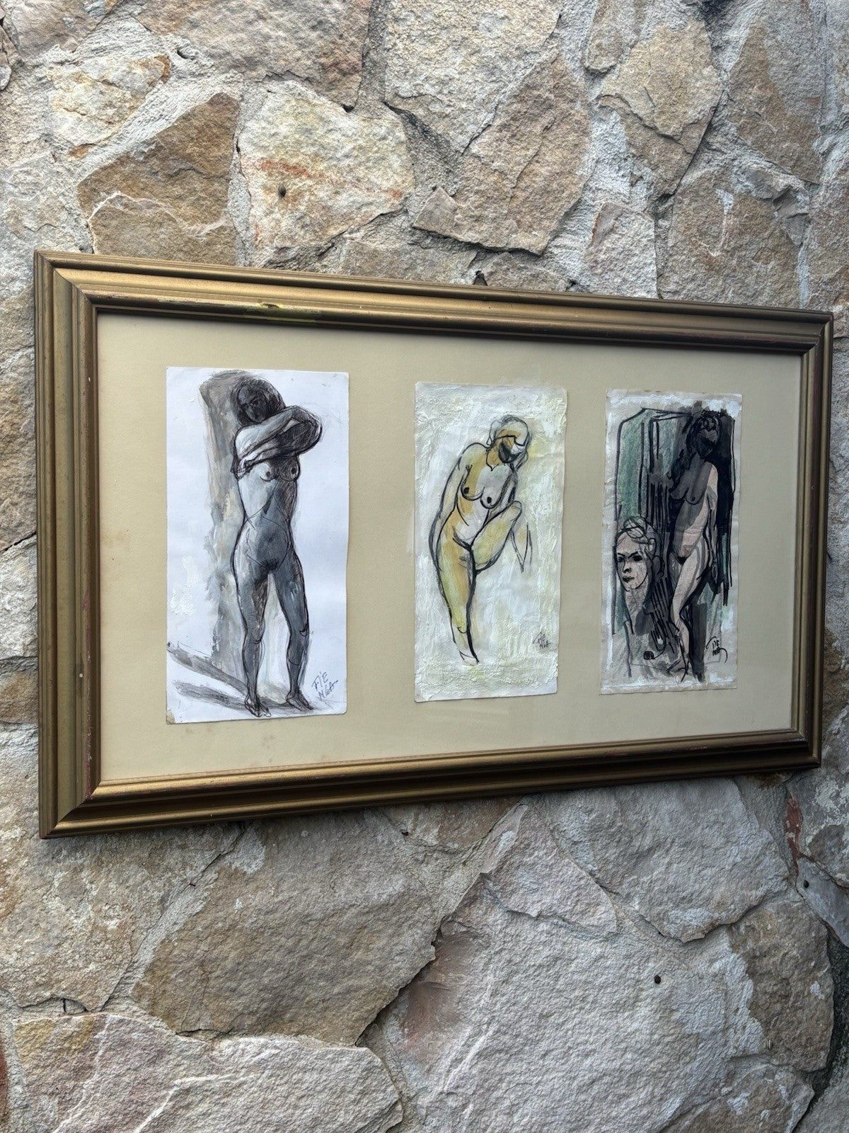 Quadro -Nudi Di Donna- Fienga realizzati a tecnica mista su carta