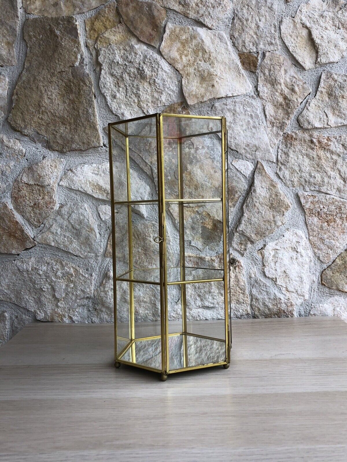 Vetrinetta Vintage In Vetro E Metallo