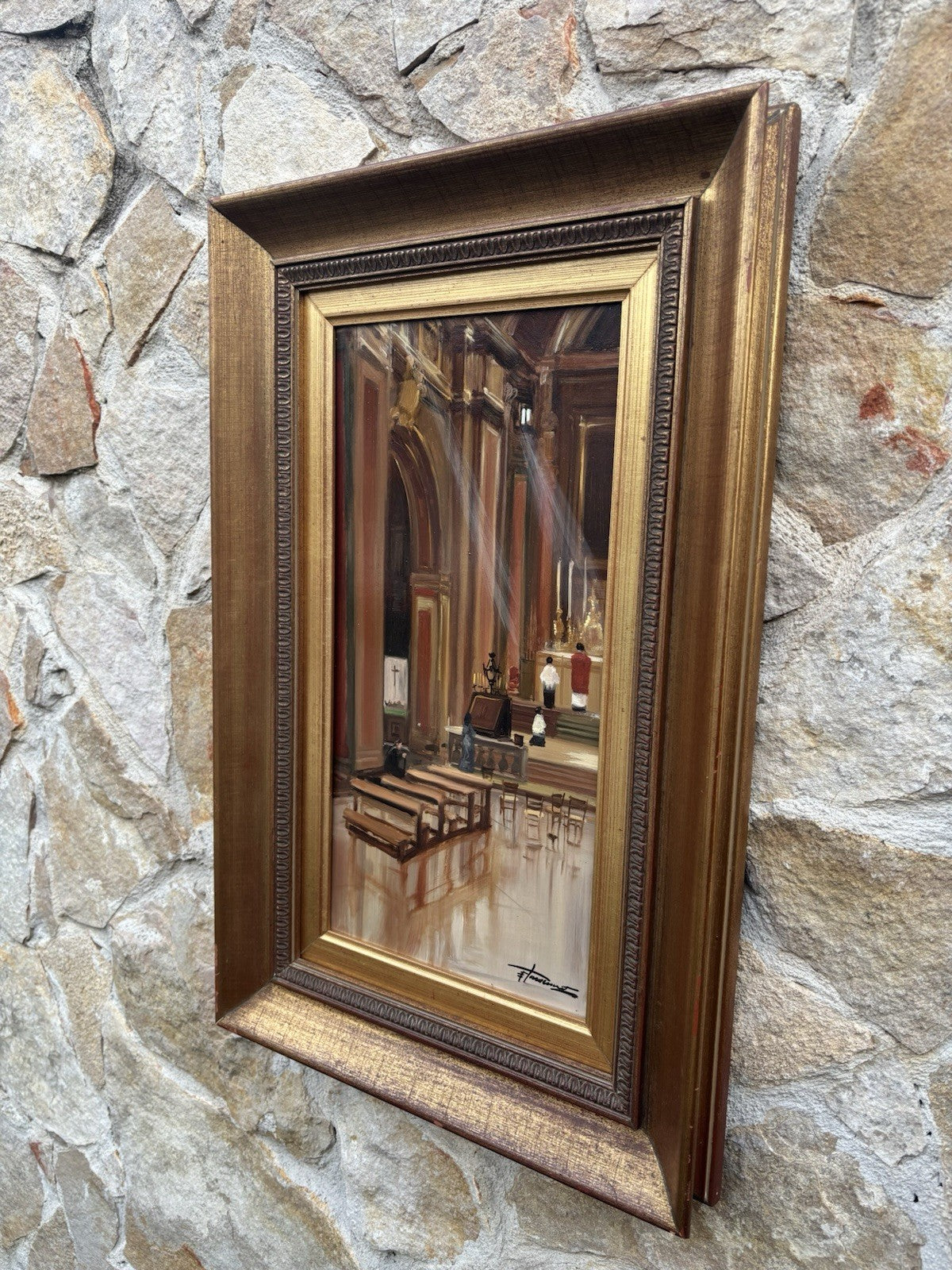 Quadro -Interno Di Chiesa- Francesco Tammaro dipinto a olio