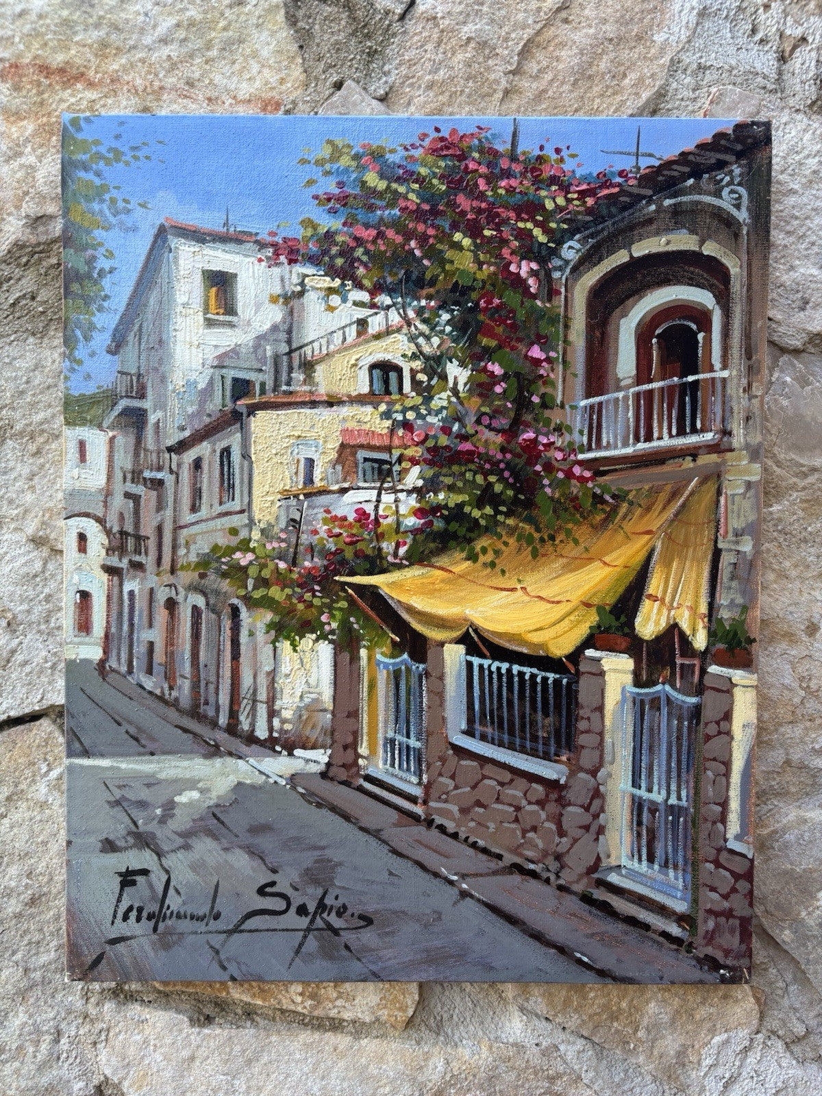 Quadro -Ischia, Lacco Ameno- Ferdinando Sapio dipinto a olio su tela