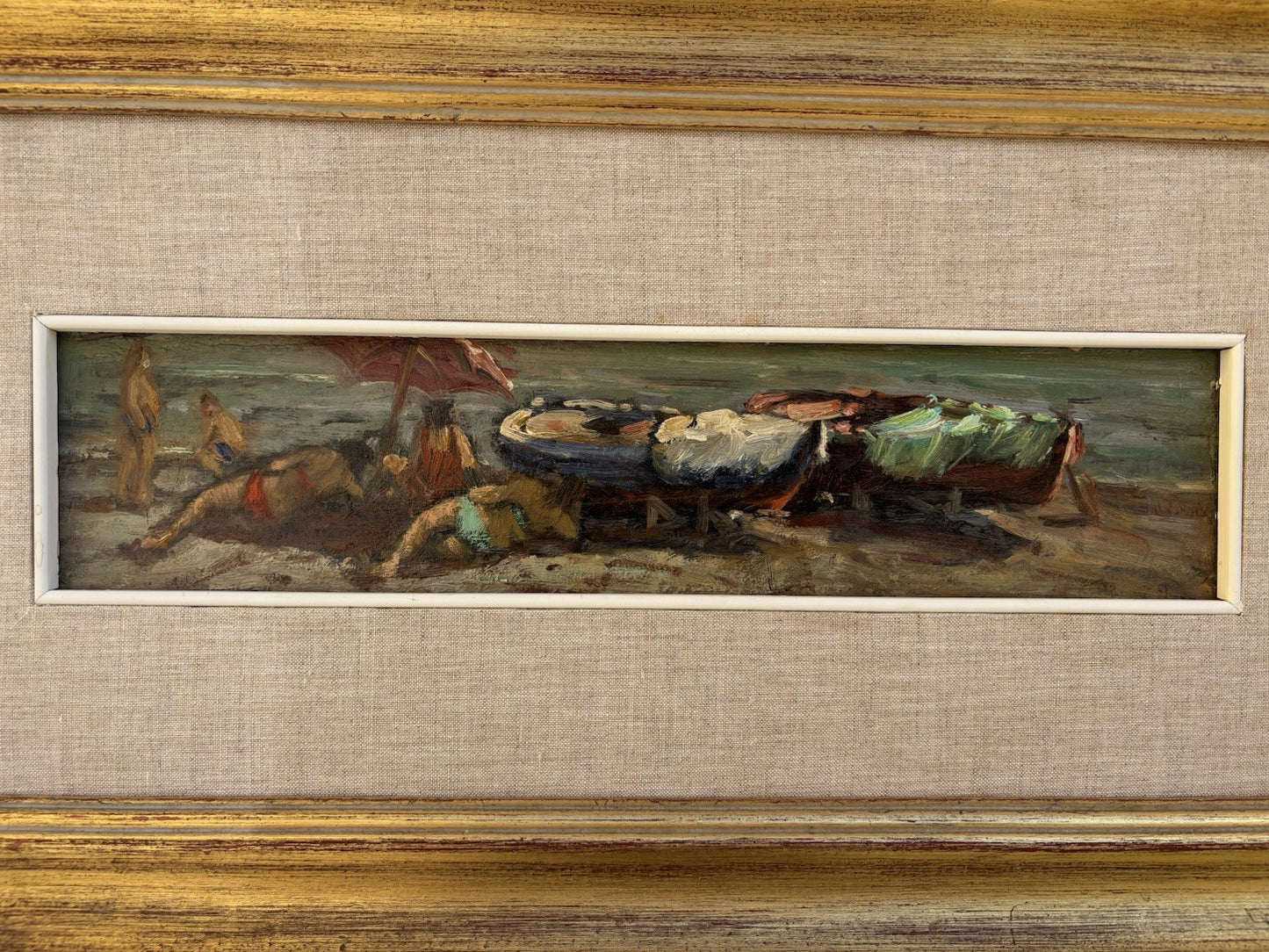 Quadro -Bagnanti- dipinto a olio