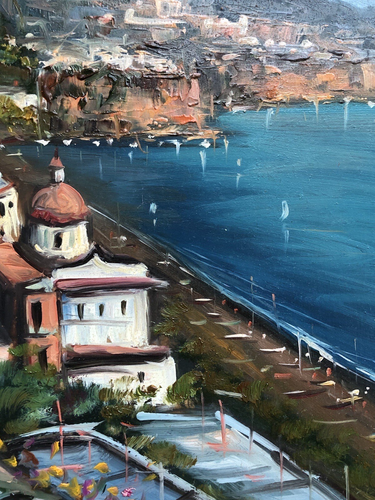 Quadro vintage -Costiera- dipinto a olio