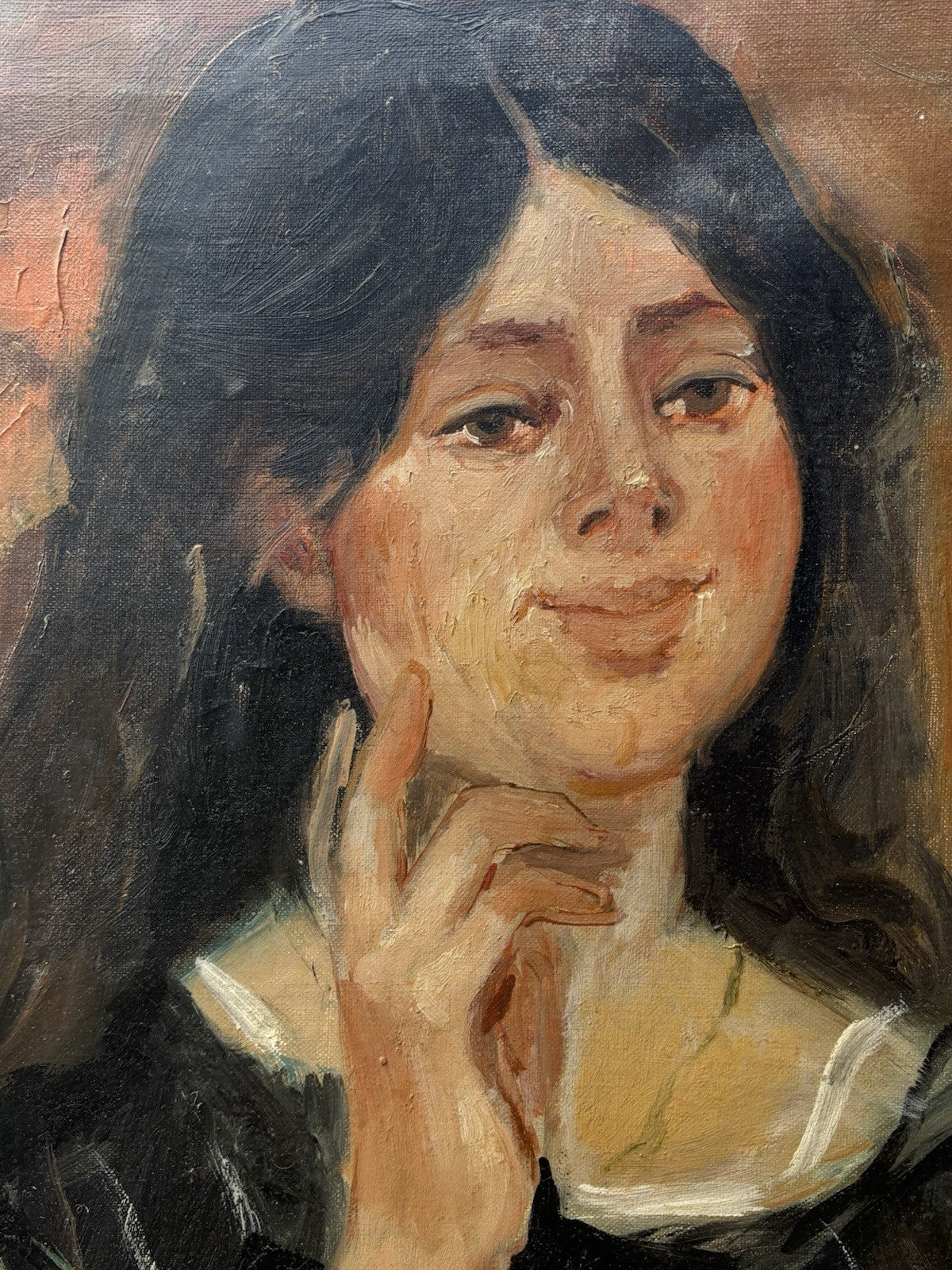 Quadro -Figura Di Donna- Augusto Orange De Rose dipinto a olio su tela
