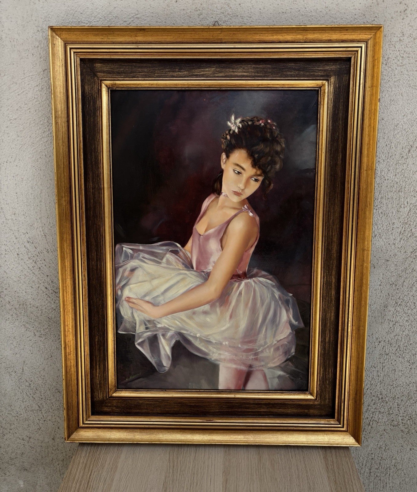 Quadro -Ballerina- Gigi Barone dipinto a olio su tavola