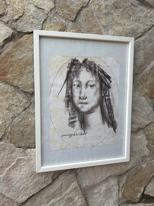 Quadro -Volto Di Donna- Giuseppe Ciavolino- disegno su carta