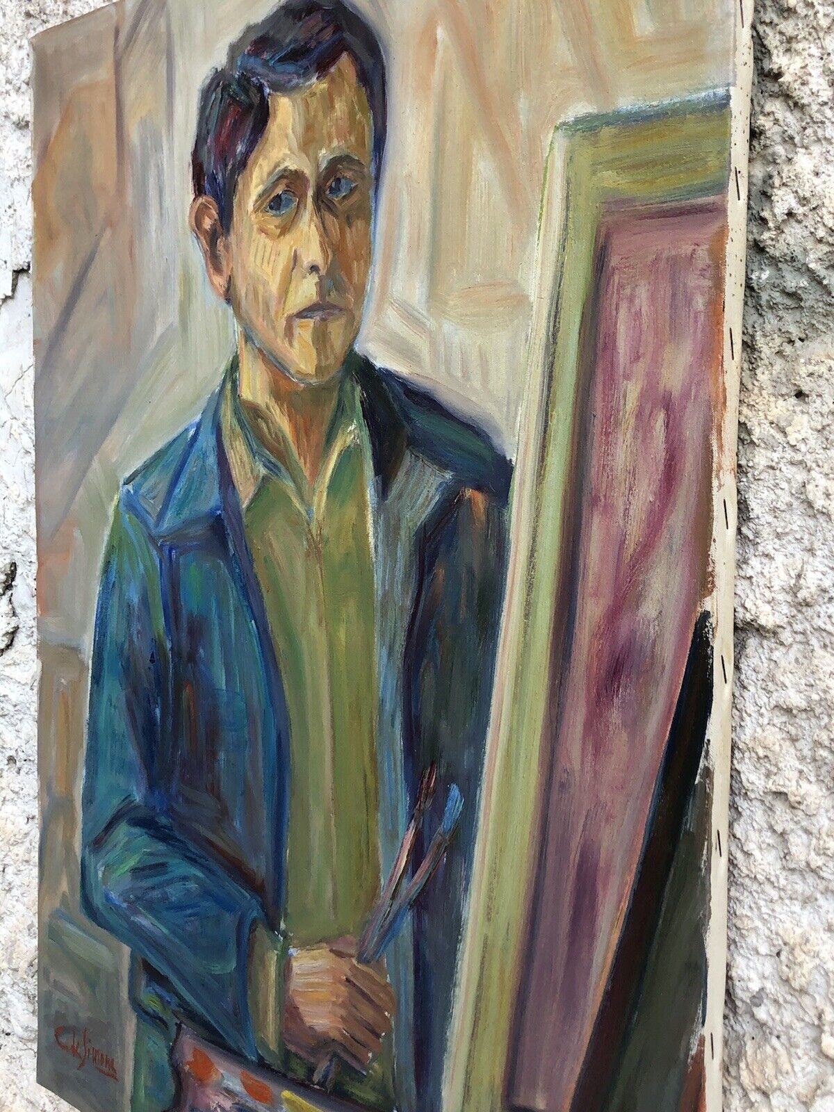 Quadro vintage -Il Pittore- dipinto a olio su tela