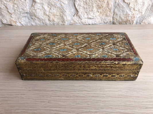 Scatola Portagioie Vintage In Legno Stile Fiorentino
