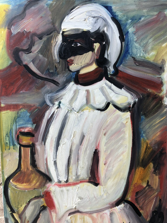Quadro -Pulcinella- dipinto a olio su tela