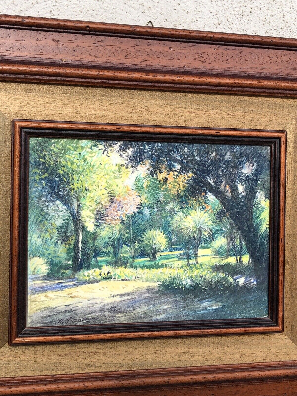 Quadro vintage -Boschetto- tecnica mista su carta