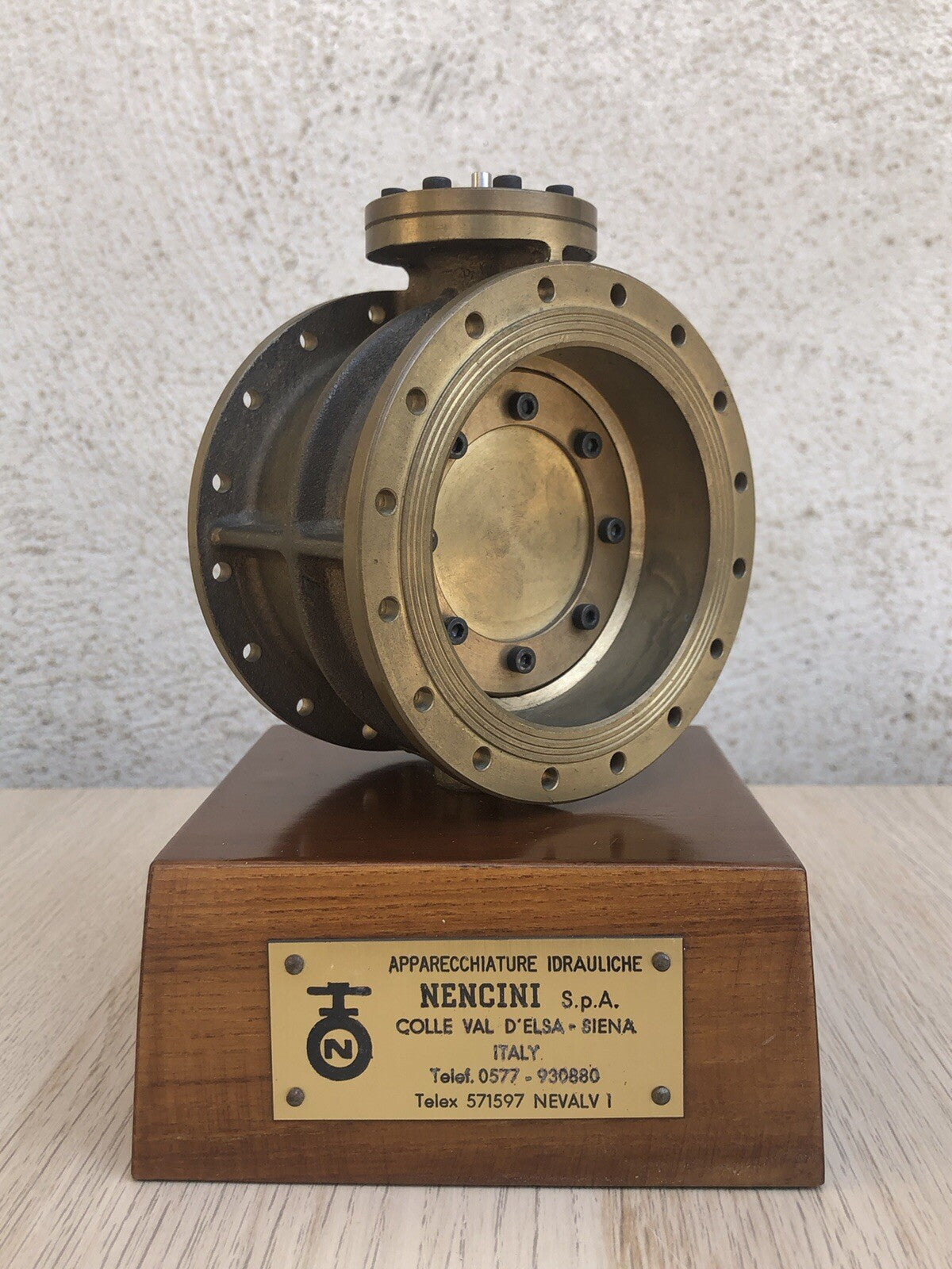 Scultura modellino idraulico vintage in ottone- Nencini S.p.A