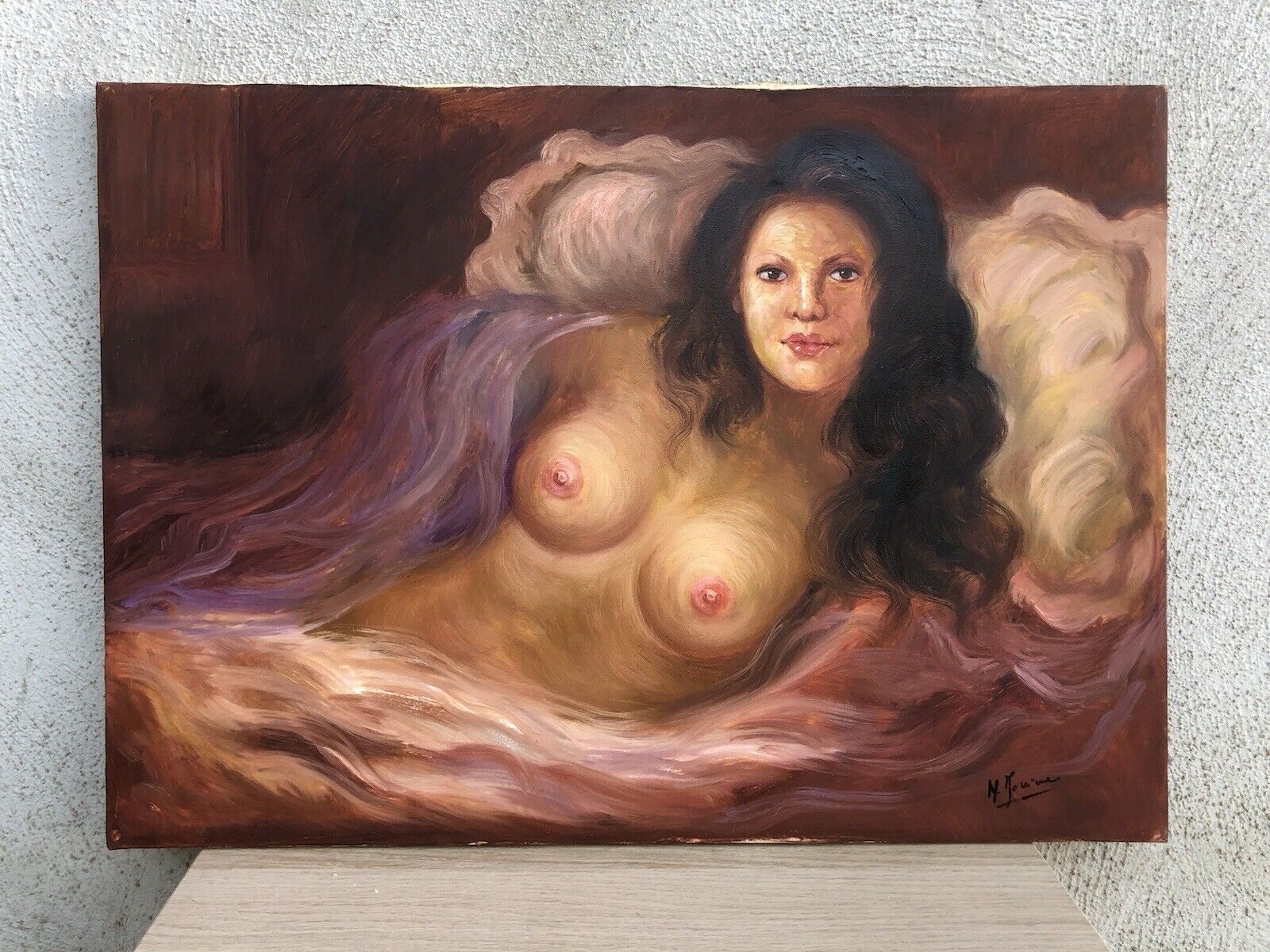 Quadro vintage -Nudo Di Donna- dipinto a olio su tela