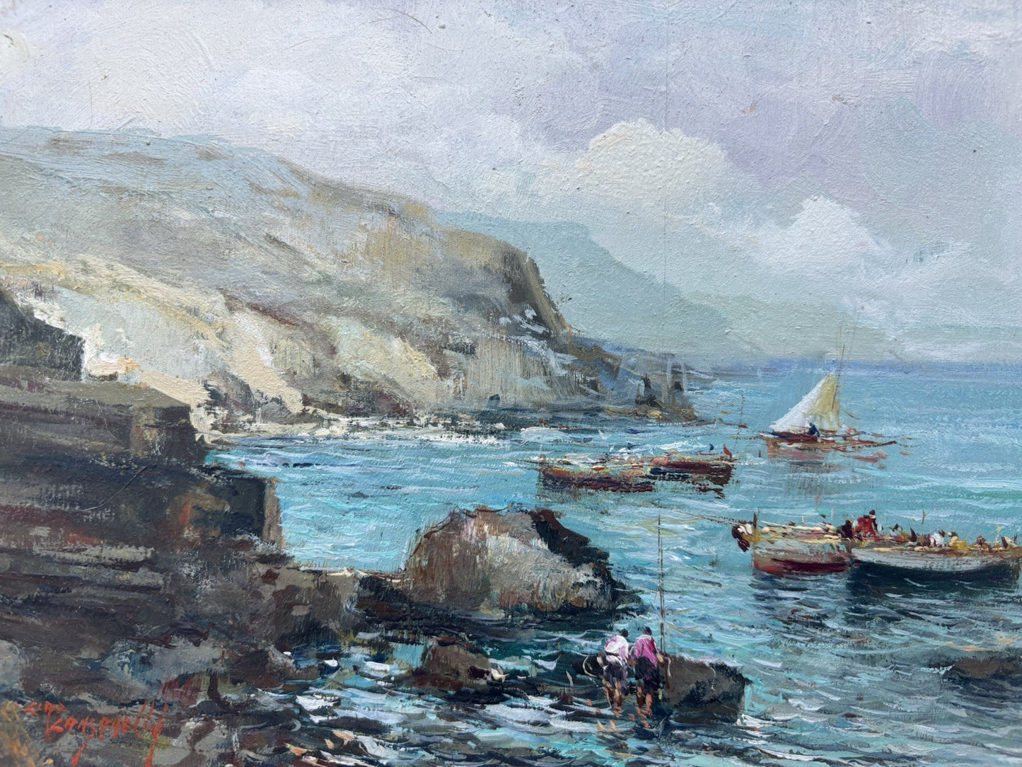 Coppia di quadri -Marine- Ciro Canzanella dipinti a olio su tavoletta