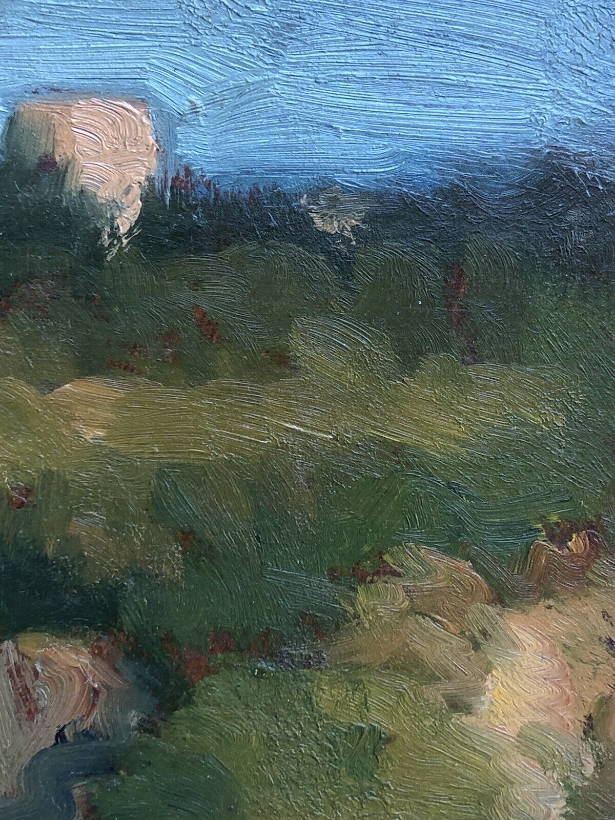 Quadro vintage -Paesaggio- dipinto a olio su tavoletta