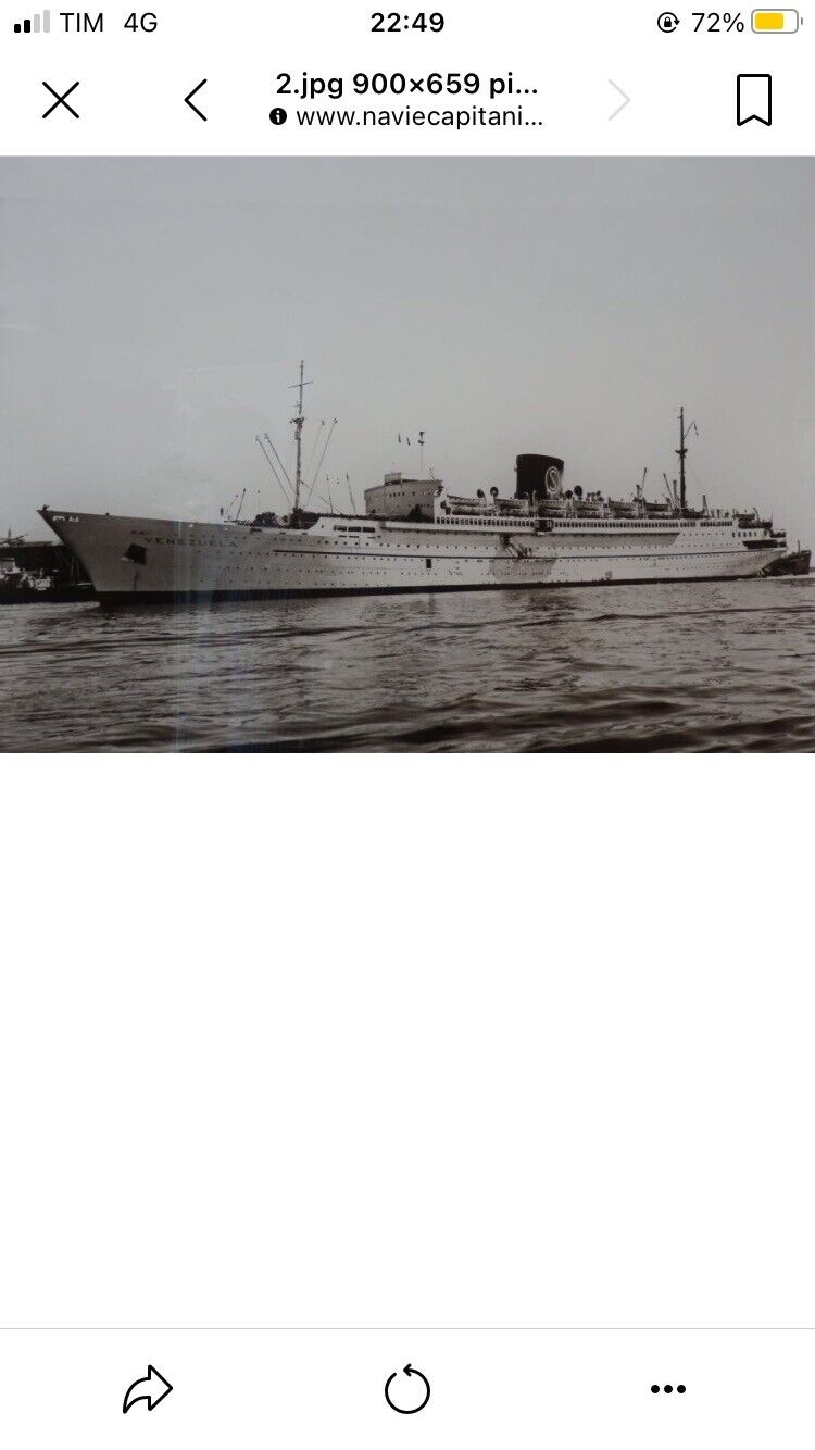 Quadro dipinto Nave “Venezuela Grimaldi Siosa Line” vintage