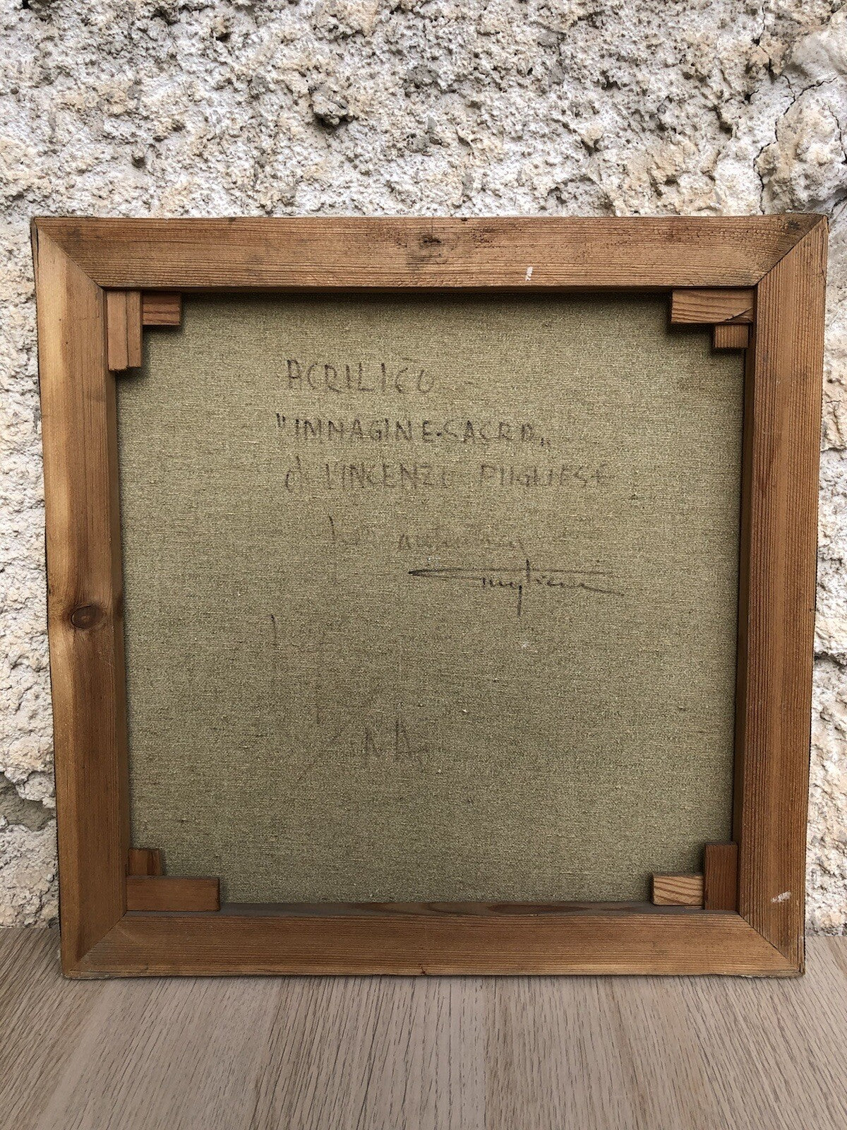 Quadro vintage -Immagine Sacra- dipinto ad acrilico su tela