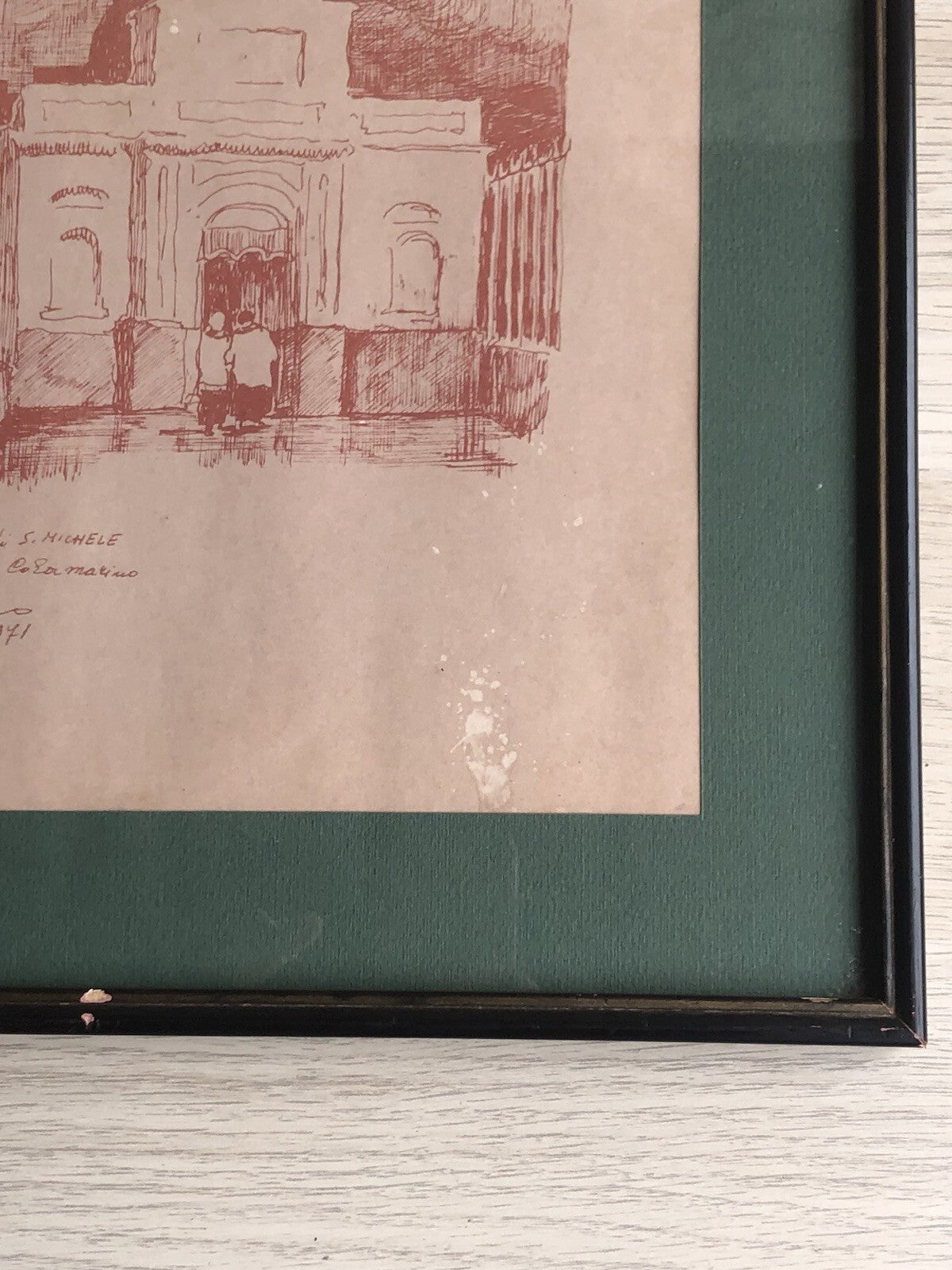 Quadro -Chiesa Di S.Michele- disegno a tecnica mista su carta