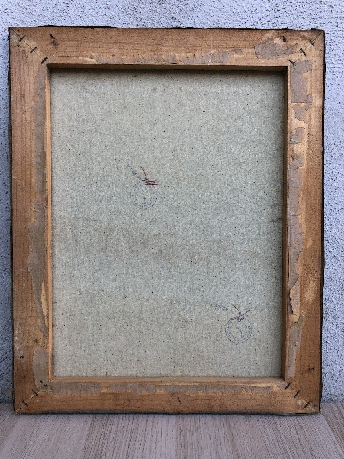 Quadro vintage -Paesaggio Con Natura Morta- dipinto a olio su tela