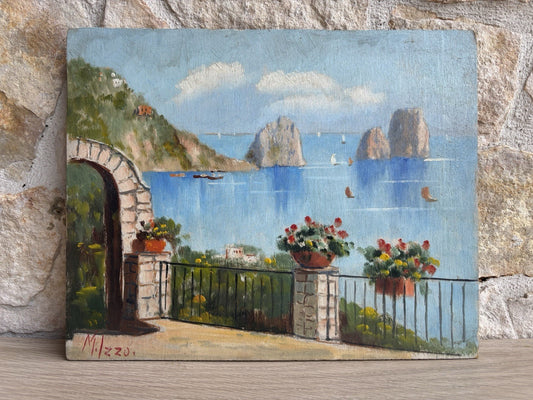Quadro -Capri- Maria Izzo dipinto a olio su tavoletta