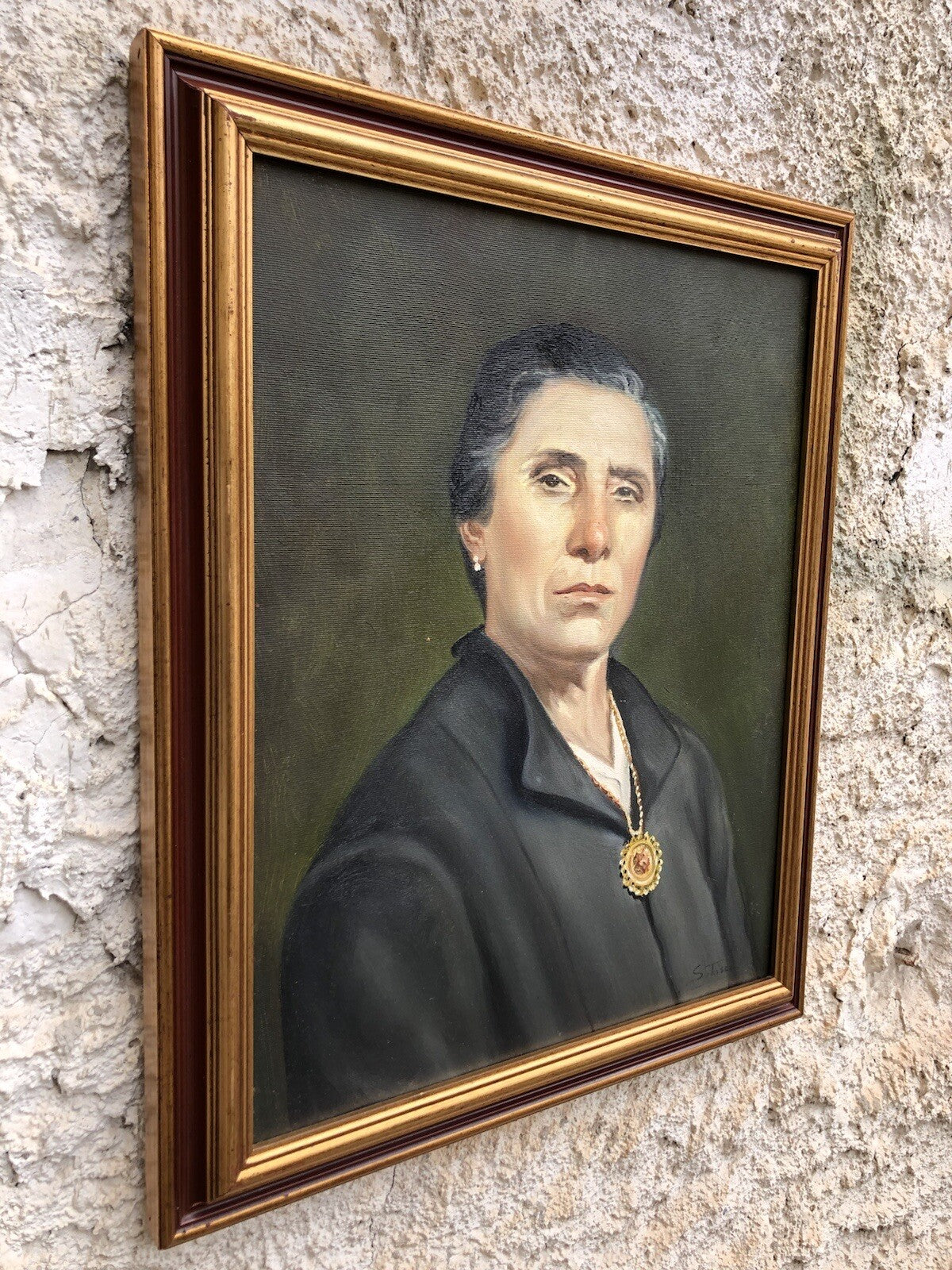 Quadro vintage -Ritratto Di Donna- dipinto a olio su tela