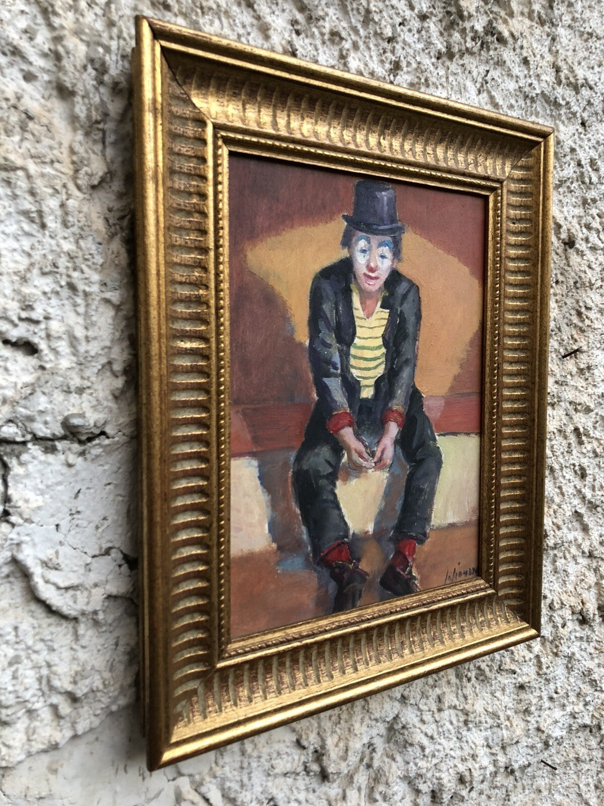 Quadro -Clown- dipinto a olio su tavoletta